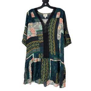 Anthropologie‎ Maeve Women's Multi Patchwork Peasant Dress Size XS